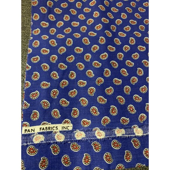 Vintage Blue Paisley Fabric By Pan Fabrics Inc Fat Quarter 18"x22" Cotton - Picture 4 of 4